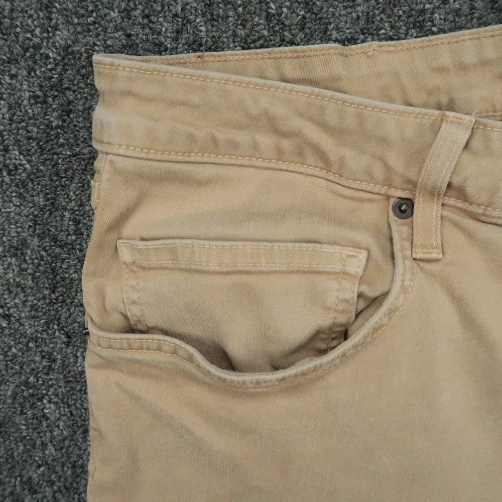 Aviator Pants Mens 40x30 Beige Straight Fit 5 Pocket Zip Chino Travel